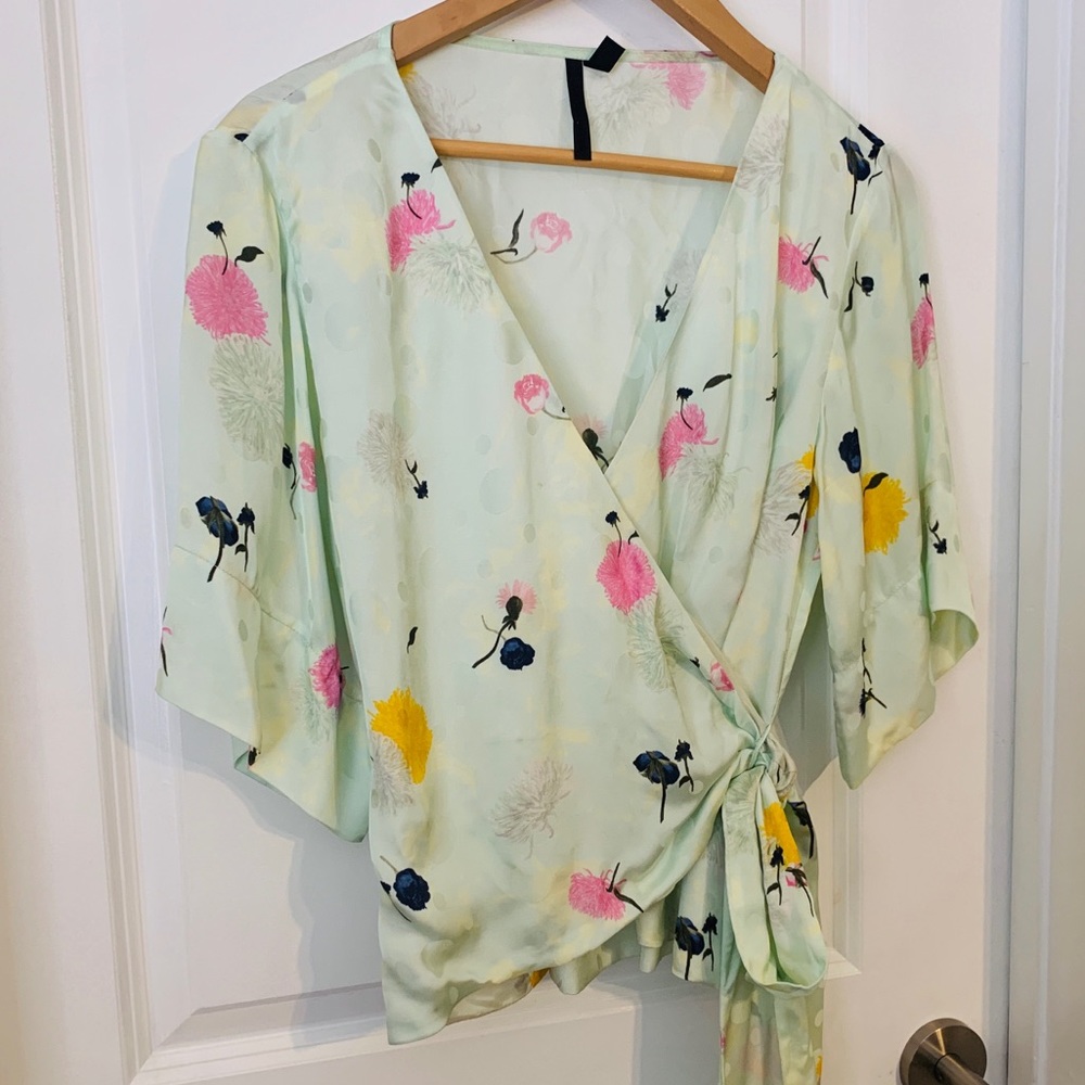 Topshop Boutique light green floral kimono style